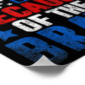 勇敢なる者たちのおかげで自由な国 アメリカ国旗 ポスター (角)