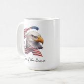 勇敢なれアメリカ鷲の国 アメリカ国旗 コーヒーマグカップ (正面左)