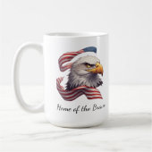 勇敢なれアメリカ鷲の国 アメリカ国旗 コーヒーマグカップ (左)
