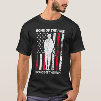 勇敢なアメリカの獣医のために無料の家 Tシャツ