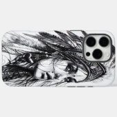 勇敢なインディアンの女の子の戦士トライバルドレス Case-Mate iPhoneケース (裏面 (横))