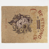 勇敢なキリスト教聖書聖句の獅子である フリースブランケット (正面(横))