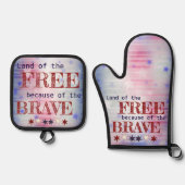 勇敢なケーキ型で自由の国 鍋つかみ&鍋敷きセット (正面)