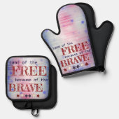 勇敢なケーキ型で自由の国 鍋つかみ&鍋敷きセット (正面/裏面)