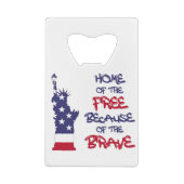 勇敢なサインのために自由の家 クレジットカード栓抜き (裏面)