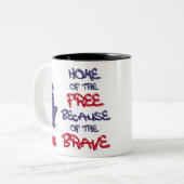 勇敢なサインのために自由の家 ツートーンマグカップ (正面左)
