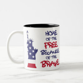 勇敢なサインのために自由の家 ツートーンマグカップ