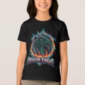 勇敢なドラゴン騎士 ファンタジー ゲーミングアーマー キッズ トライブレンドTシャツ (正面)