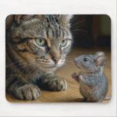 勇敢なネズミとトラ猫 マウスパッド (正面)