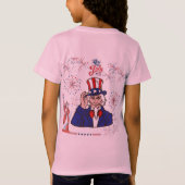 勇敢なハートのお祝い淡いピンク Tシャツ (裏面)