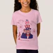 勇敢なハートのお祝い淡いピンク Tシャツ (正面)