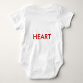 勇敢なハートのベスト ベビーボディスーツ (裏面)