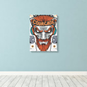 勇敢なハート:感動的勇気引用文 キャンバスプリント (インサイチュ (ウッドフロア))