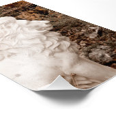 勇敢なホワイトストーンのライオン像 フォトプリント            (角)