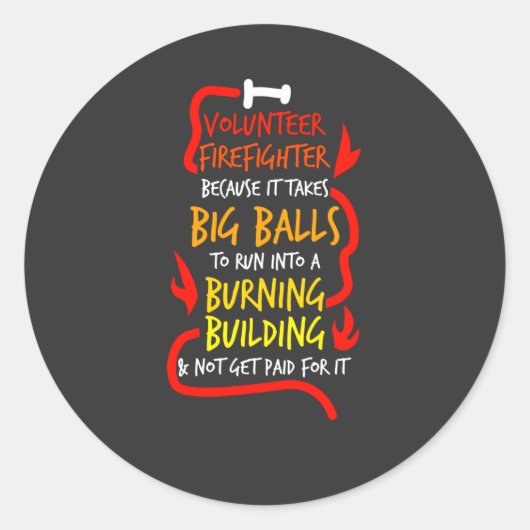勇敢なボランティア消防士 ラウンドシール (正面)