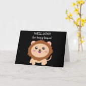 勇敢なライオン – 勇敢であることのためによく行われた カード (黄色い花)