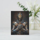 勇敢な中世のナイト ポストカード (スタンド正面)