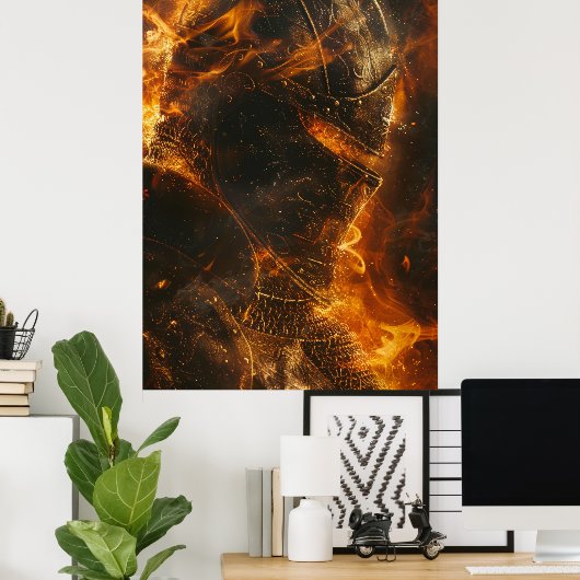 勇敢な中世の騎士のクローズアップポスター ポスター (ホームオフィス)