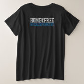 勇敢な人々がいるから自由なアメリカ合衆国国旗 プラスサイズTシャツ (デザイン裏面)
