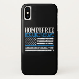 勇敢な人々がいるから自由なアメリカ合衆国国旗 iPhone X ケース