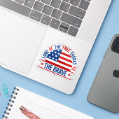 勇敢な人々に感謝する自由の国 アメリカ シール (ノートパソコンとiPhone)