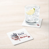 勇敢な人々のために自由の家を スクエアペーパーコースター (インサイチュ)