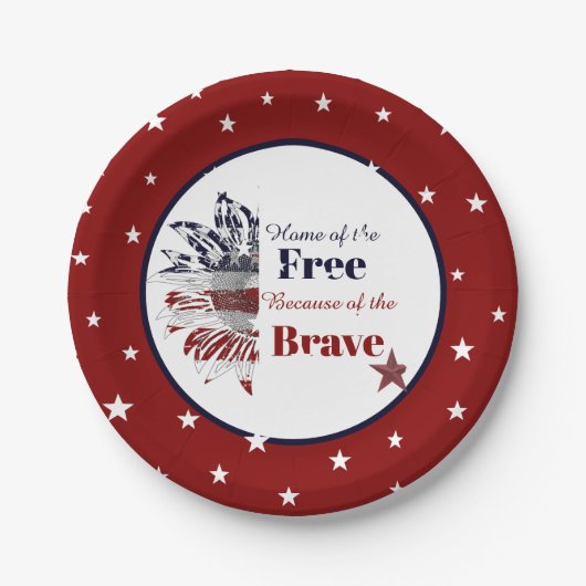勇敢な人々のために自由の家を ペーパープレート (正面)