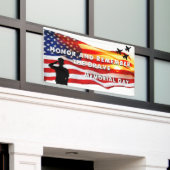 勇敢な人を尊敬し覚えなさい 横断幕 (ビルの外側)