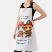 勇敢な任務に服を着たかわいい消防士の動物 エプロン (インサイチュ)