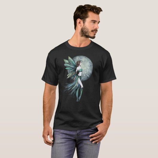 勇敢な妖精と月の幻想芸術  Tシャツ (正面フル)