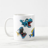 勇敢な子おもしろい海マグ海サメの魚の物語のギフト コーヒーマグカップ (左)