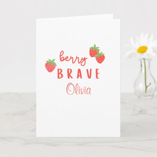 勇敢な子供時代のがん 病気の子供 カスタム名 カード (小さな植物)