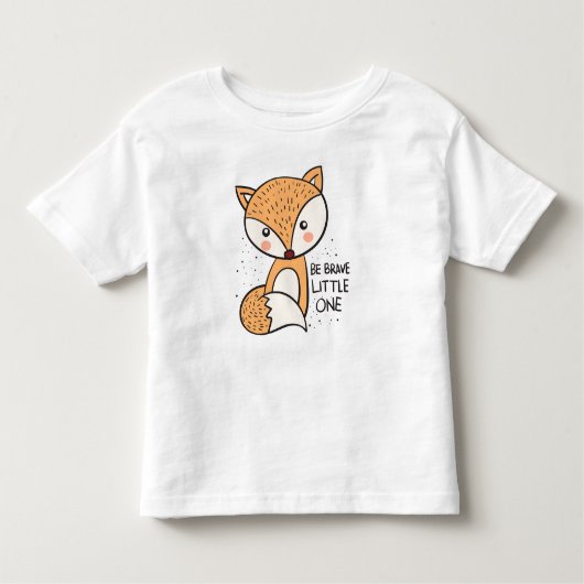 勇敢な小さなキツネ、可愛いキツネスケッチ トドラーTシャツ (正面)