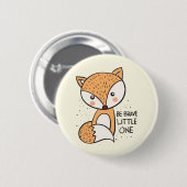 勇敢な小さなキツネ、可愛いキツネスケッチ 缶バッジ (正面&裏面)