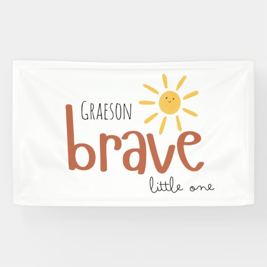 勇敢な小さな一パーソナライズされたつの屋内バナーサイン 横断幕 (横)
