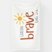 勇敢な小さな一パーソナライズされたつの屋内バナーサイン 横断幕 (縦)