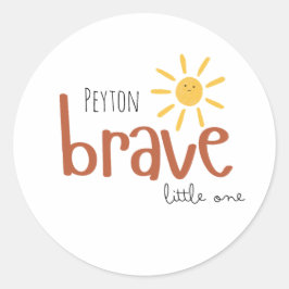 勇敢な小さな名前をカスタムするのラベル ラウンドシール