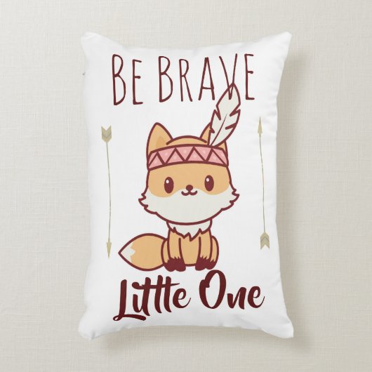勇敢な小さな部族のキツネかわいい子供部屋 アクセントクッション (正面(垂直))