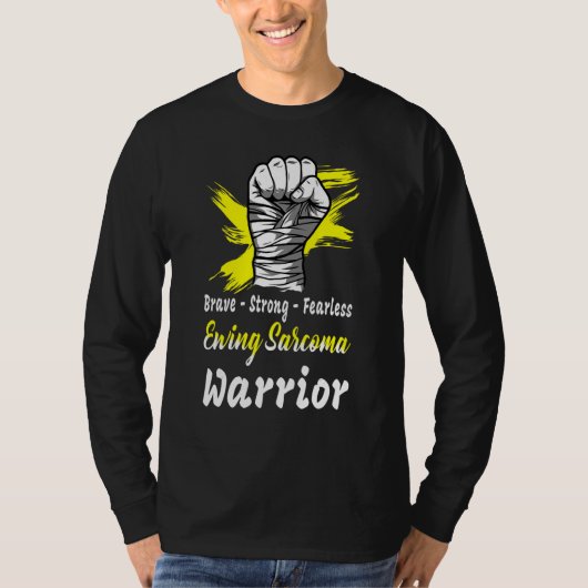 勇敢な強い恐れを知らないユーイング肉腫戦士イエロー Tシャツ (正面)