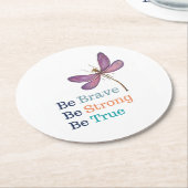 勇敢な強い真のトンボ ラウンドペーパーコースター (アングル)