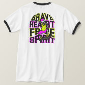 勇敢な心、自由な精神 Tシャツ (デザイン裏面)