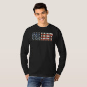 勇敢な愛国アメリカ国旗 Tシャツ (正面フル)