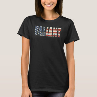 勇敢な愛国アメリカ国旗 Tシャツ