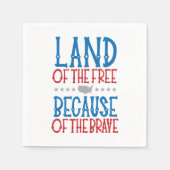 勇敢な愛国心による自由の地 スタンダードカクテルナプキン (正面)