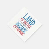 勇敢な愛国心による自由の地 スタンダードカクテルナプキン (角)