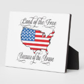 勇敢な愛国心を持つアメリカ合衆国による自由の国 フォトプラーク (側面)