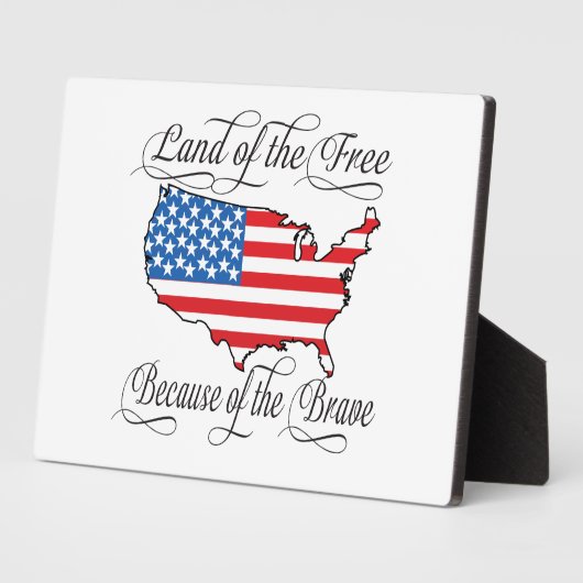 勇敢な愛国心を持つアメリカ合衆国による自由の国 フォトプラーク (側面)