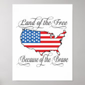 勇敢な愛国心を持つアメリカ合衆国による自由の国 ポスター (正面)