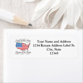 勇敢な愛国心を持つアメリカ合衆国による自由の国 ラベル (インサイチュ)