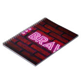 勇敢な感動的引用文ネオン効果文字オン ノートブック (左側)